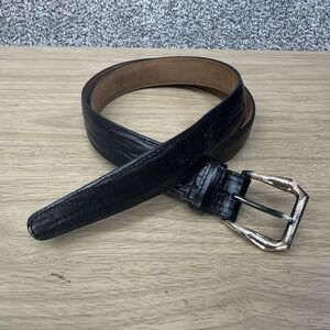 Brighton Belt Men's‎ Size 36 Black Leather Imported Italian Calfskin Made In USA